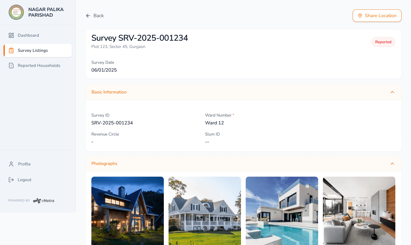 eNetra survey console — assessment